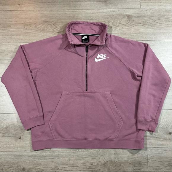 Pink Nike Quarter-Zip Sweatshirt Size Large - Picture 2 of 6